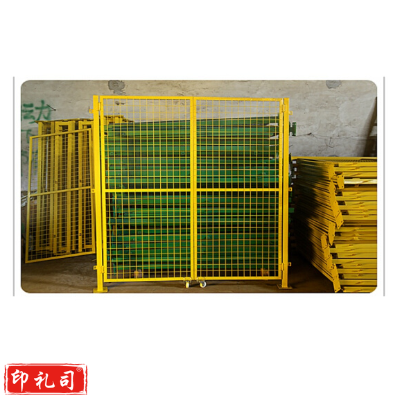 防护网门 隔离铁丝网 2米宽对开门 含轮