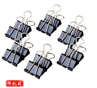 得力9543-3#长尾票夹32mm筒装(黑)(12只/盒)