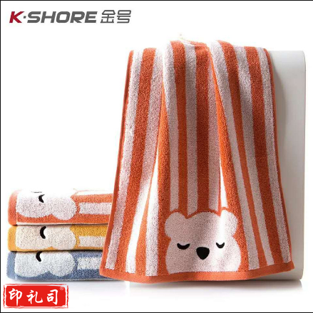 金号 s1131 纯棉无捻毛巾 76*34cm绣花卡通小熊  