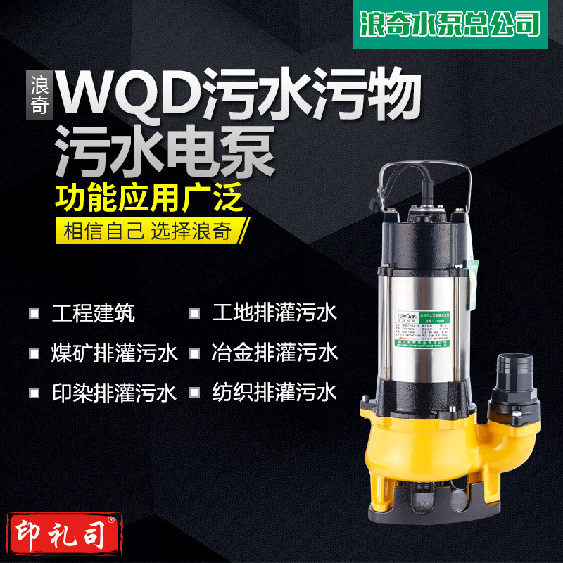 浪奇WQD自动型不锈钢潜水泵220V家用/农用/防汛排污泵污水泵