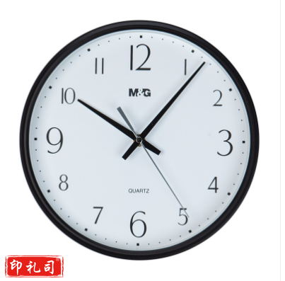 晨光（M&G）文具 ARCN8252 经典圆形挂钟13英寸 黑色 
