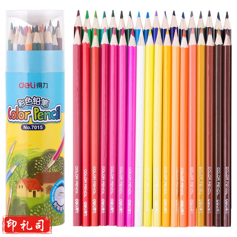 得力优酷7015彩色铅笔(混)(36支/桶)10桶装
