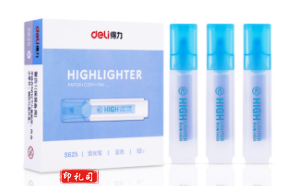 得力 S625 荧光笔(蓝）10支 