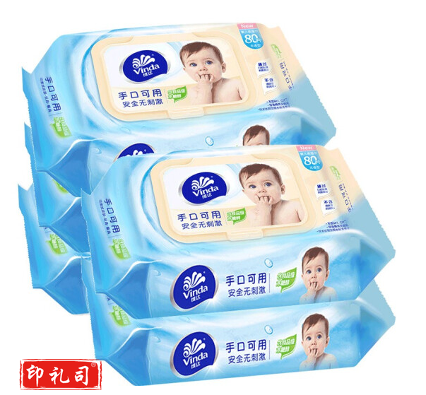 维达（Vinda）婴儿湿巾VW2004手口湿纸巾80片/包 抽取式湿纸巾 5包装