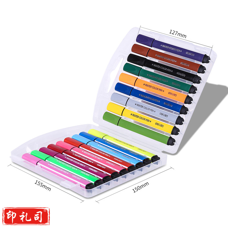 得力70657粗三角杆水彩笔(混)(18支/盒)