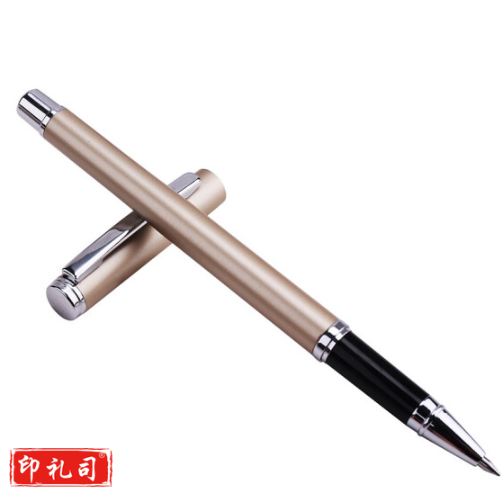 得力 S82 金属商务0.5中性笔香槟色 签 字笔碳素笔男女学生办公水笔