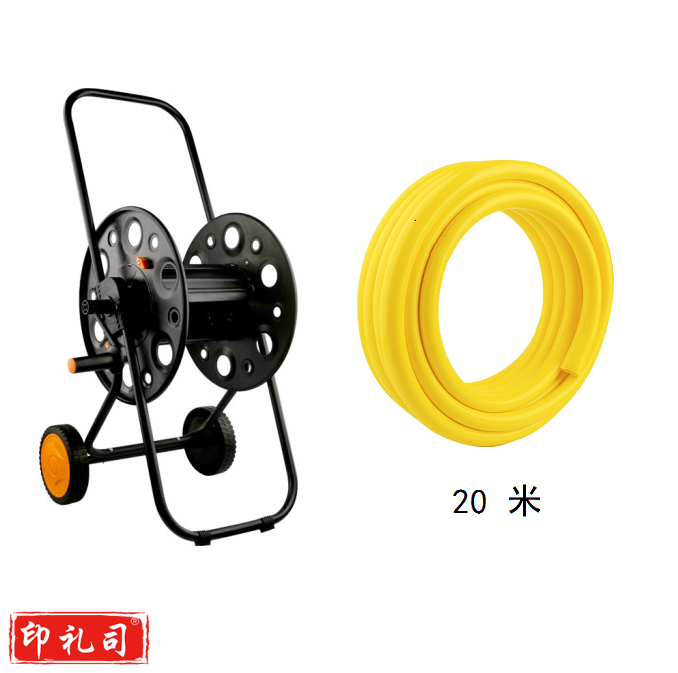 金属水管车收卷器 绕管洗车绞盘 含6分自来水管20米 
