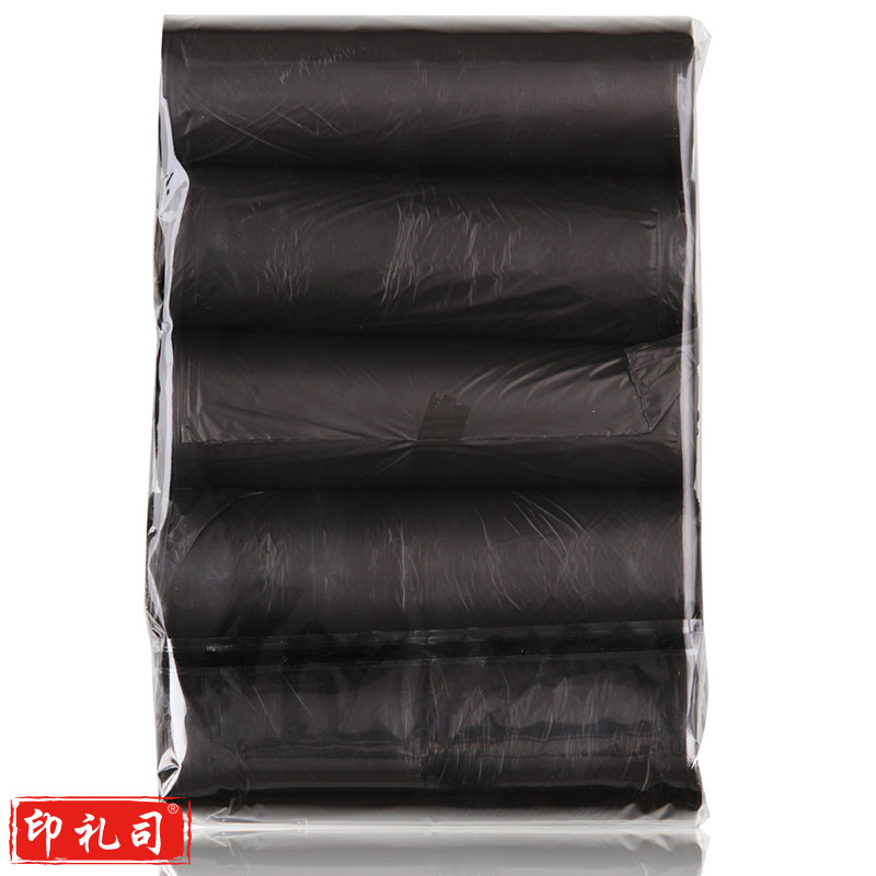 得力八角底垃圾袋 45×55cm 黑色(30只/卷)(5卷/包)33070 