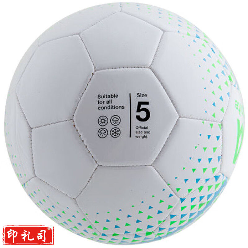 安格耐特F1207_5号PVC机缝足球(白色+蓝色)