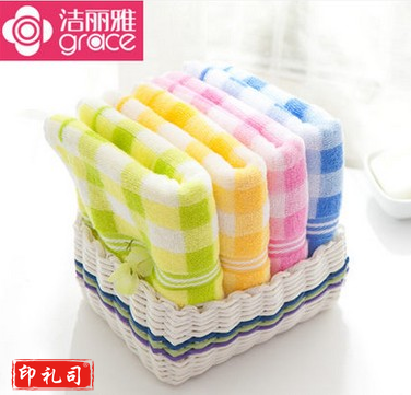 洁丽雅 0065 纯棉 毛巾 68*32cm 82克 格子 
