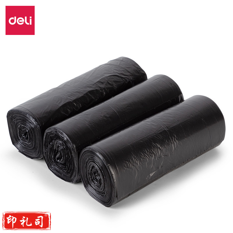 得力垃圾袋 50*60cm 黑色 (30只/卷)(3卷/包)18743 