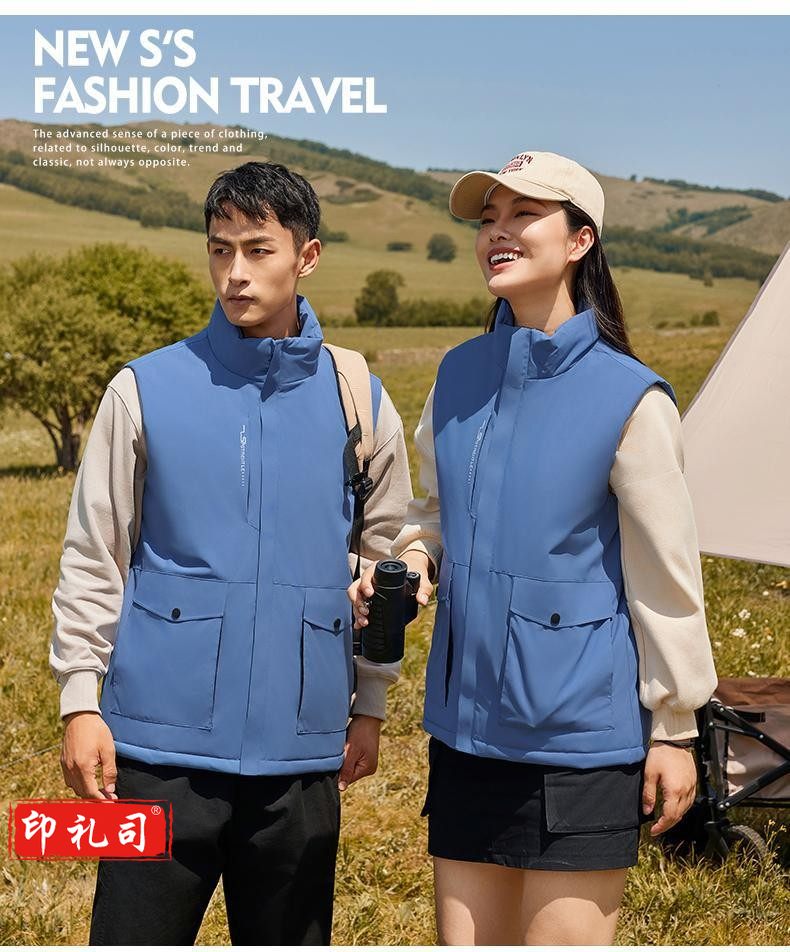 新款冬季羽绒棉马甲 培训班马甲 学校校服马甲 企事业单位定制马甲 志愿者冬季马甲