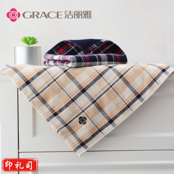 洁丽雅 6404 72*34 纱布毛巾 纯棉洗脸巾 成人强吸水柔软面巾洗脸洗澡家用（单条装）