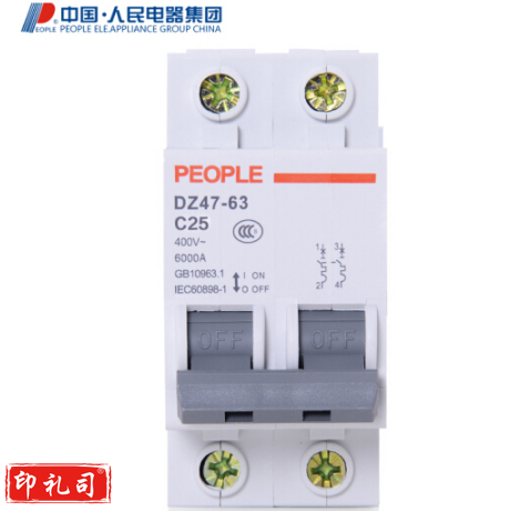 人民电器断路器 2P DZ47 空气开关 10-63A