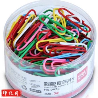 得力0038彩色回形针(混)(160枚/筒)