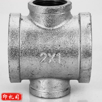 四通接头 镀锌管件异径四通 异径大小头四通 丝扣四通 变径四通25*15 80个/包 