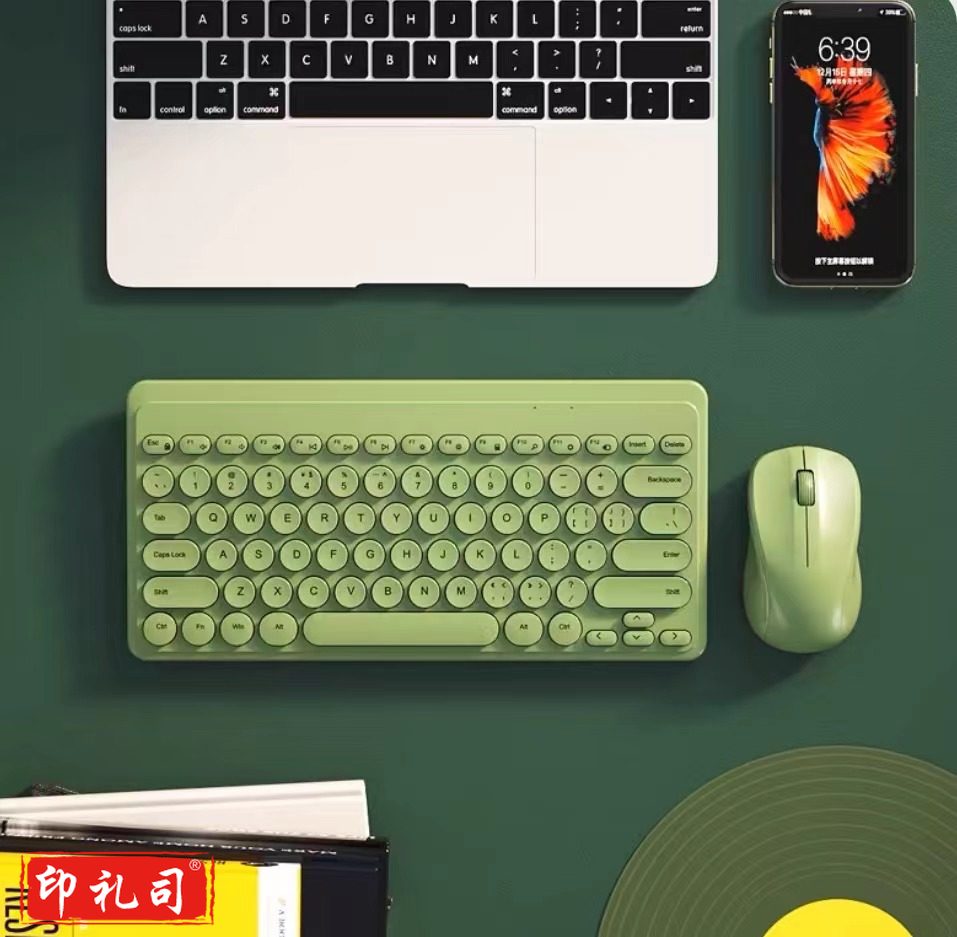 BOW航世笔记本电脑外接无线键盘鼠标套装USB有线无声静音可爱女生