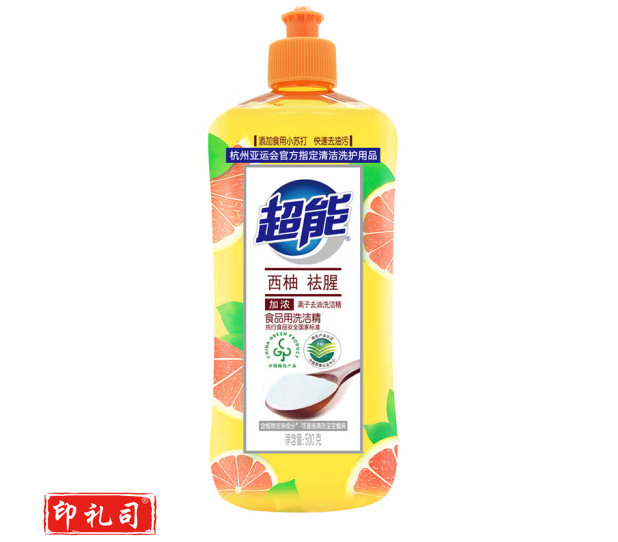 超能 离子去油洗洁精（西柚去腥）500g 
