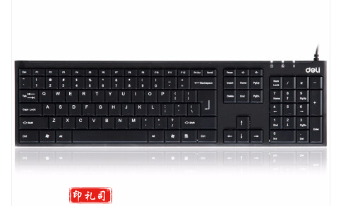 得力3712有线键盘(黑)(只)