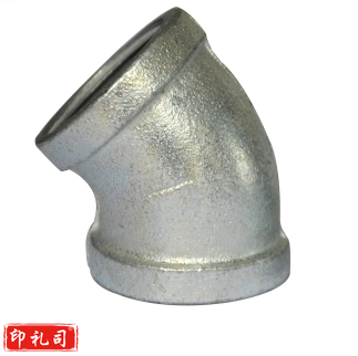 赣玛弯头（GANMA）内丝丝扣镀锌玛钢管件铸铁45度弯头DN15 300个/包