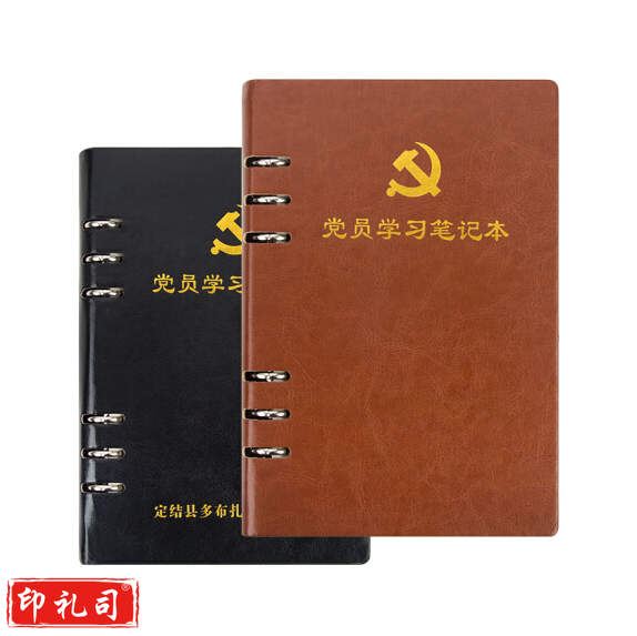 活页式党员学习笔记本A5 党员会议记录本党员本（棕色）