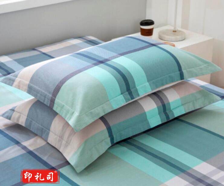 雅鹿 全棉枕套纯棉 奢 48*74cm白缎条、100%棉、纱织60*60加密、缩水率5% (一只装) 