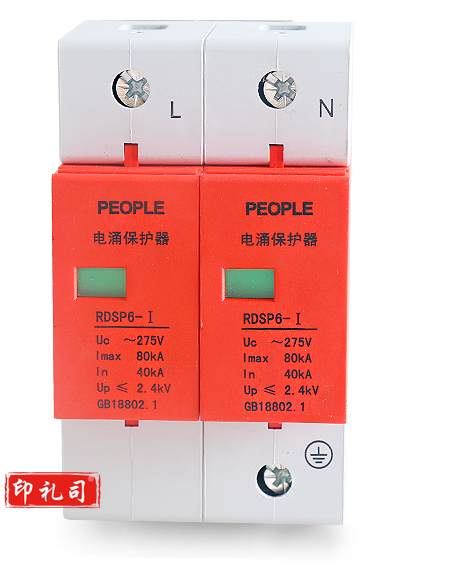 人民电器 防雷器浪涌保护器2P 220V RDSP6-80KA Uc275