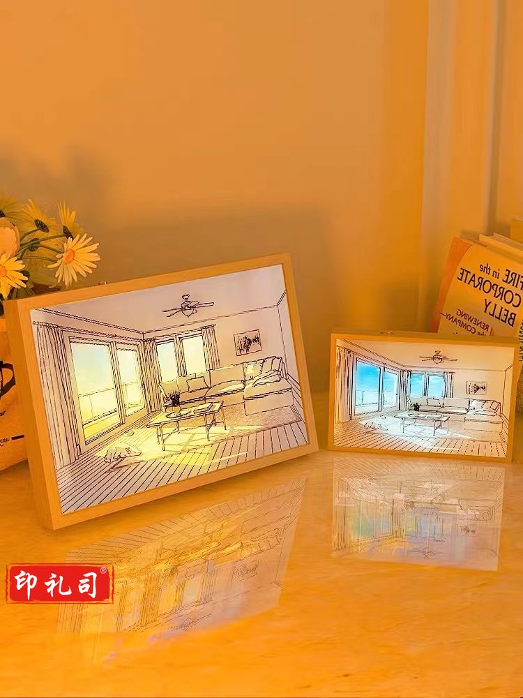 床头小夜灯相框