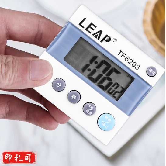 天福秒表 TF6203 多功能厨房定时器 电子计时器 时钟倒计时器计时器提醒器 白色