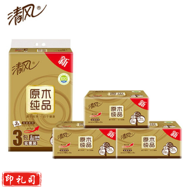 清风 金装抽纸 无香型3层 6包/提