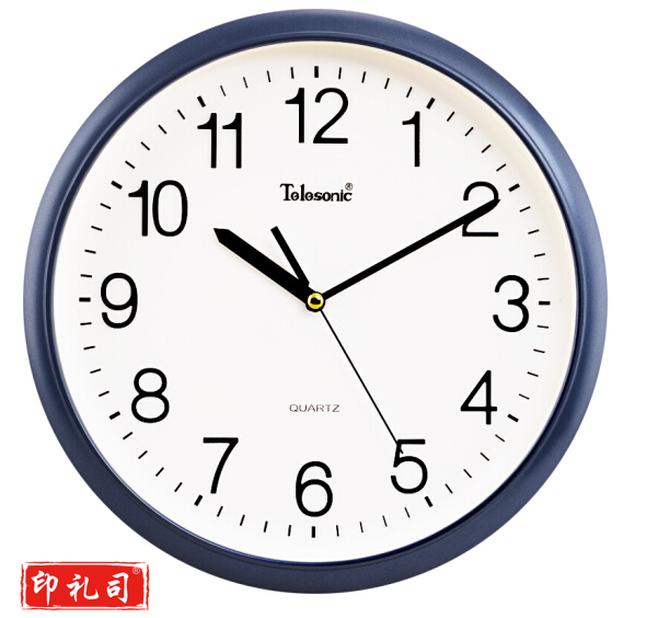 天王星（Telesonic）S9956-1 挂钟 客厅卧室时钟3D立体创意简约静音扫描石英钟表 深蓝