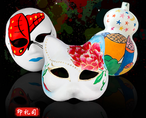 儿童京剧面具全脸脸谱diy手工制作手绘 套装C(皇冠+天鹅+凤凰+爵士+火焰) 