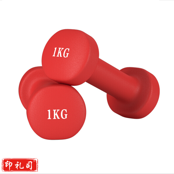 浸塑哑铃 方头款红色1对2kg