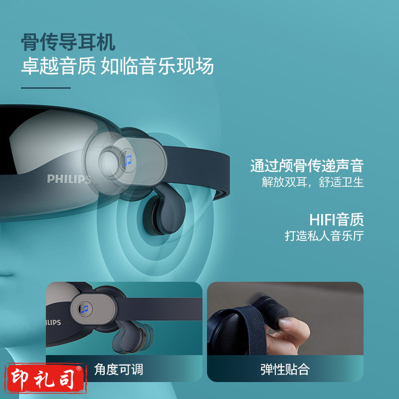 飞利浦（PHILIPS）眼部按摩仪 护眼仪眼睛按摩仪器热敷按摩眼罩骨传导音乐 送礼生日礼物礼品 7102E