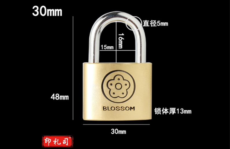 铜挂锁30MM 抽屉锁工具箱锁 宿舍柜门锁BC9030