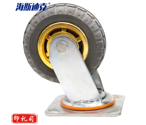 海斯迪克 gnjz-99 工业重型平板车手推车轮橡胶万向轮子 5寸万向脚轮1个装