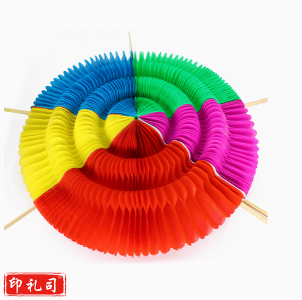 手翻花学校大型团体操运动会开幕式合唱道具舞蹈翻花道具变色扇子双色32cm