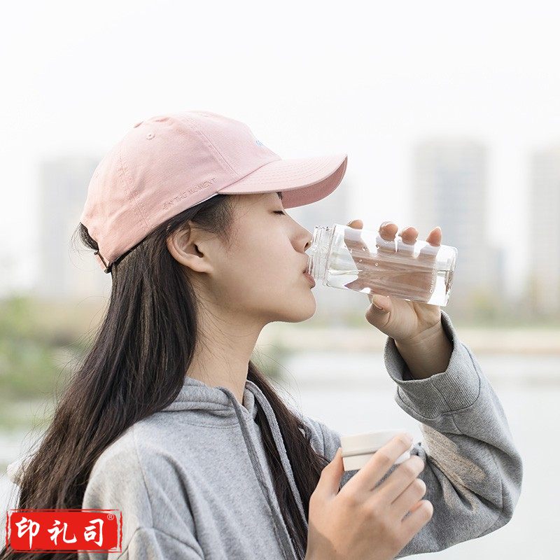 茶花（CHAHUA） 水杯塑料随行杯390ml 黑色1个装 050008