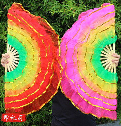 舞蹈纱扇 跳舞广场舞儿童扭秧歌扇子 需定制