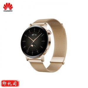 华为 HUAWEI MIL-B19 运动智能手表WATCH GT 3（两周长续航/蓝牙通话/血氧检测 雅致款 42mm 金色米兰尼斯表带）