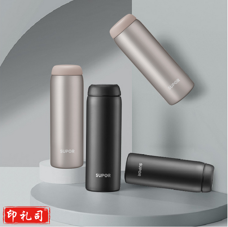 苏泊尔KC38FP10 暖意系列保温杯380ml 典雅黑/玫瑰金