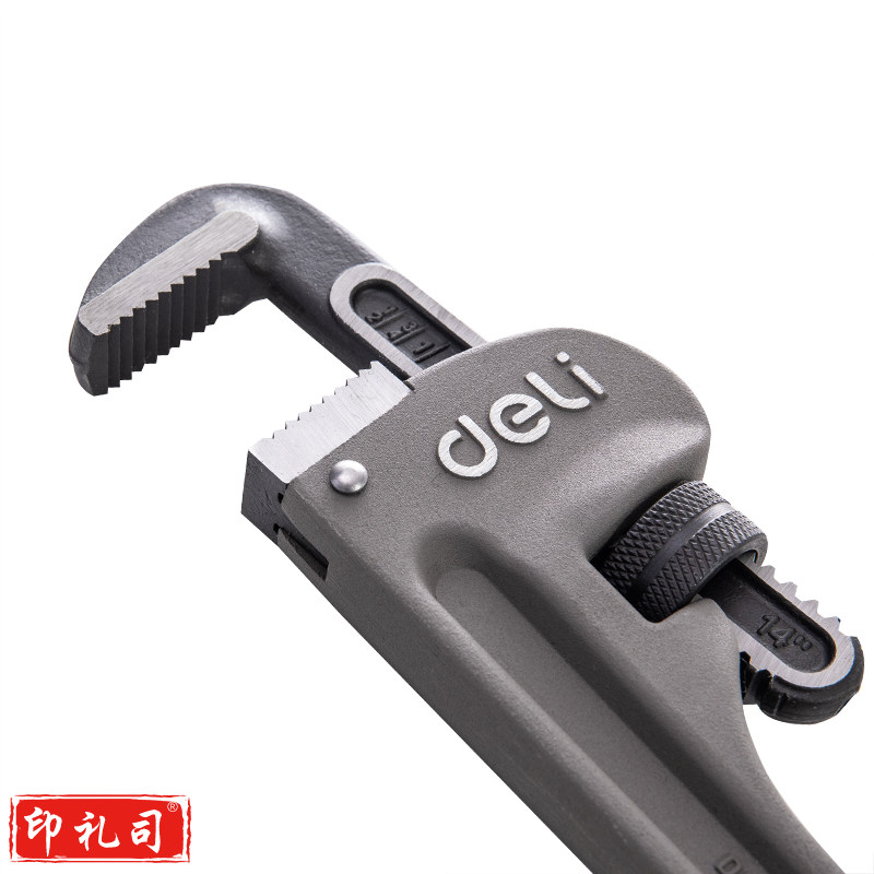 得力(deli) 铝合金钳柄重型管子钳管道钳水管钳水泵钳14英寸 DL105014