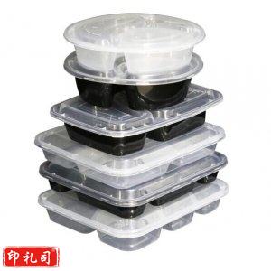 加厚圆格快餐盒—次性饭盒450ML 300套/箱