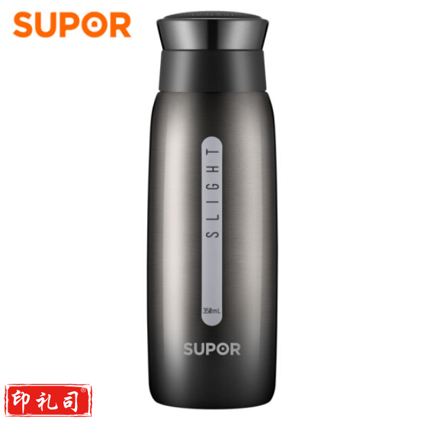 苏泊尔（SUPOR） KC35BF1 350ML真空保温杯304不锈钢经致星空保温杯 纤巧·墨银 