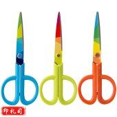 得力6062印花剪刀(混色)(插卡包装)