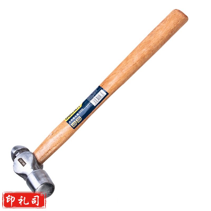 得力（deli）木柄圆头锤手锤安装锤榔头1lb DL5145