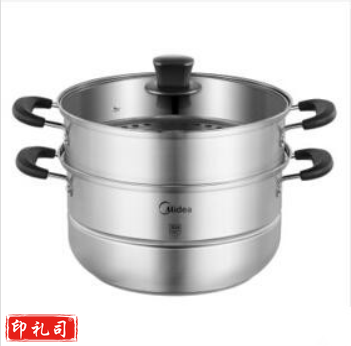 美的（Midea） 不锈钢加厚复合锅底二层组合煤气电磁炉通用蒸锅