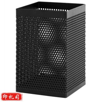 得力（deli）908 金属网纹方形笔筒