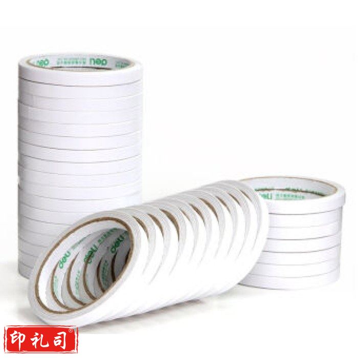 得力（deli）30400 棉纸双面胶带9mm*10y（9.1米） 32卷/袋 2袋装