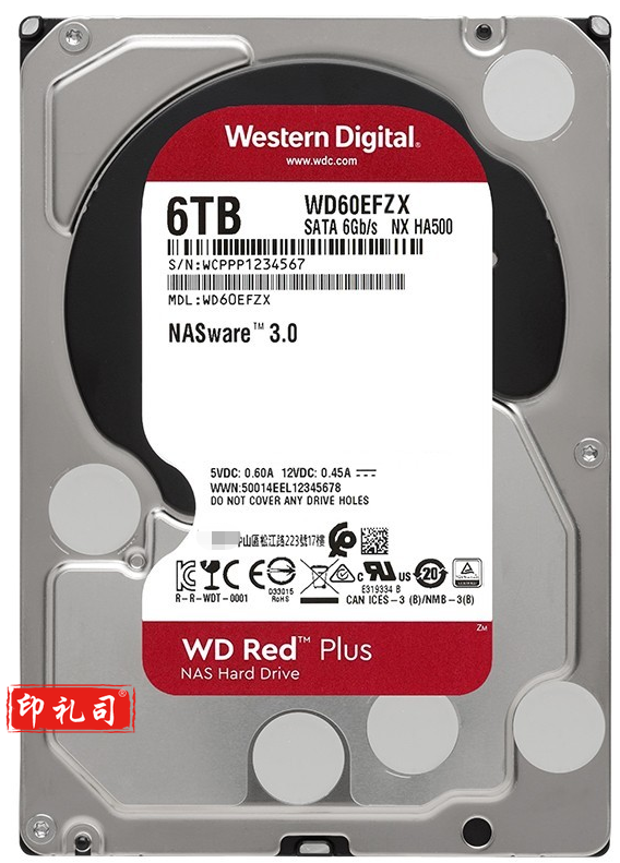 西部数据 红盘Plus 6TB 网络储存 (WD60EFZX)